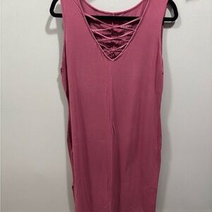Decree Mauve Dress with Crisscross Front